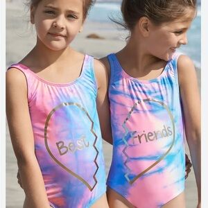 Pilyq “Best” Friends Tie-Dye Swimsuit GUC Size 2T